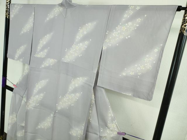 平和屋着物＊極上 夏物 小紋 絽 舞花文 藤色地 暈し染め 逸品 未使用 DZAB0145kh5