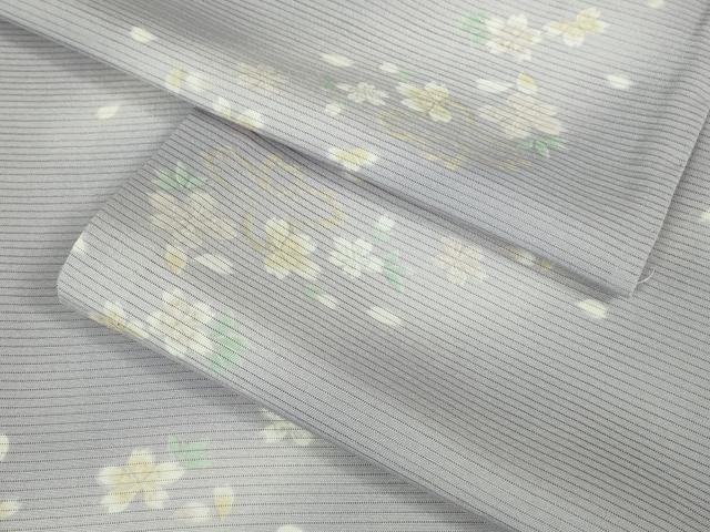 平和屋着物＊極上 夏物 小紋 絽 舞花文 藤色地 暈し染め 逸品 未使用 DZAB0145kh5