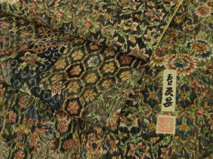 平和屋着物●極上 二代目更甚 江戸更紗 小紋 更紗花文 鬼しぼ縮緬 逸品 未使用 DZAB0147kh5