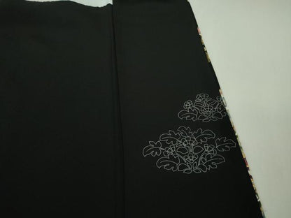平和屋着物●極上 中国三大刺繍 蘇州刺繍 スワトウ刺繍 汕頭刺繍 黒留袖 ロング丈 正倉院草花文 金糸 逸品 未使用 DZAB0168kh5