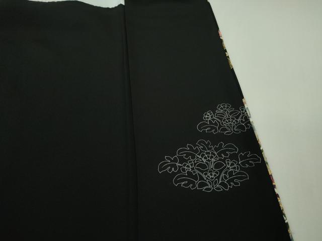 平和屋着物●極上 中国三大刺繍 蘇州刺繍 スワトウ刺繍 汕頭刺繍 黒留袖 ロング丈 正倉院草花文 金糸 逸品 未使用 DZAB0168kh5