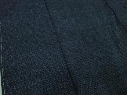 平和屋本店●極上　本場結城紬　重要無形文化財　100亀甲　総詰め　濃藍色地　反端付き　逸品　未使用　DZAB0175kh5