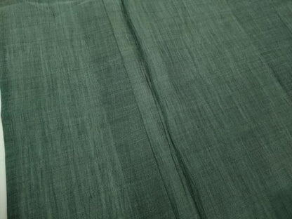 平和屋着物＊極上 夏物 男性 本場小千谷ちぢみ 麻 色無地 豆がら茶色 逸品 DZAB0177kh5