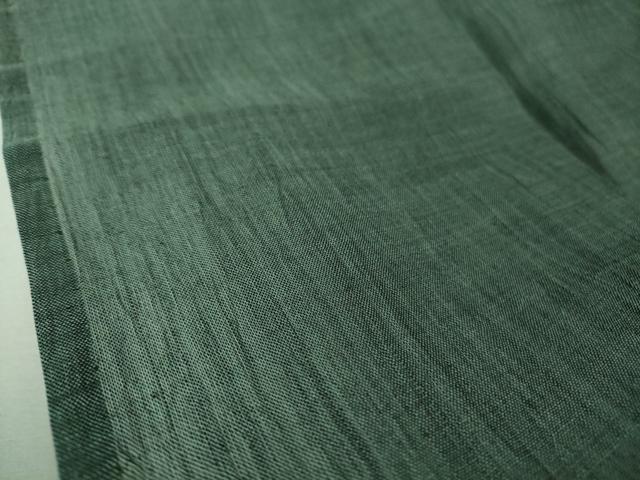 平和屋着物＊極上 夏物 男性 本場小千谷ちぢみ 麻 色無地 豆がら茶色 逸品 DZAB0177kh5