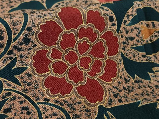 平和屋着物●極上 ファッションデザイナー HIROKO KOSHINO コシノヒロコ 訪問着 草花文 赤紅色地 金彩 逸品 未使用 DZAB0183kh5