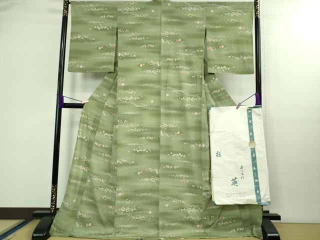 平和屋着物＊極上 夏物 洗える最高級着物 ＜英＞はなぶさ謹製 小紋 絽縮緬 箔散らし ロング丈 たとう紙付き 逸品 DZAB0187kh5