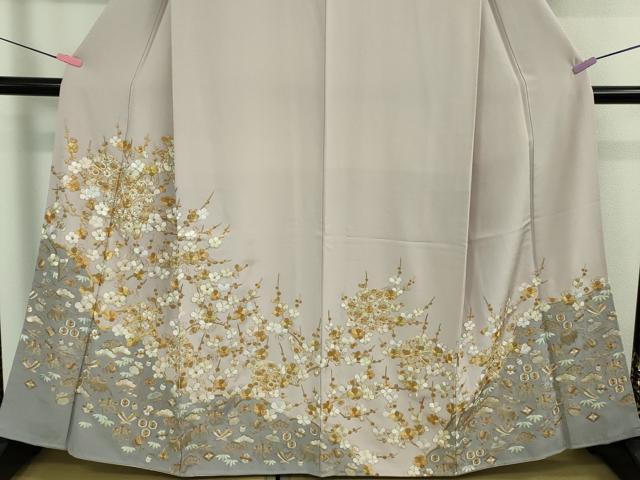 平和屋本店■極上　中国三大刺繍　相良刺繍　総刺繍　訪問着　宝尽くし　枝花文　淡紅藤色地　逸品　DZAB0188kh5