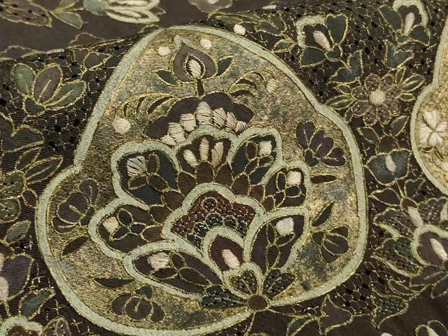 平和屋本店■極上　中国三大刺繍　スワトウ刺繍　汕頭刺繍　総刺繍　訪問着　花唐草文　金糸　ますいわ屋扱い　逸品　DZAB0189kh5