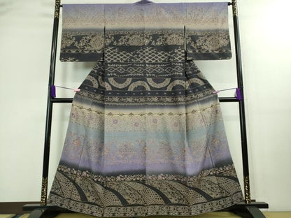 平和屋本店■極上　中国三大刺繍 スワトウ刺繍 汕頭刺繍 訪問着　鳳凰花唐草蝶文　暈し染め　金糸　さが美扱い　逸品　未使用　DZAB0190kh5