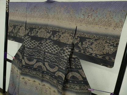 平和屋本店■極上　中国三大刺繍 スワトウ刺繍 汕頭刺繍 訪問着　鳳凰花唐草蝶文　暈し染め　金糸　さが美扱い　逸品　未使用　DZAB0190kh5
