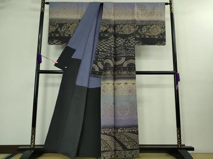 平和屋本店■極上　中国三大刺繍 スワトウ刺繍 汕頭刺繍 訪問着　鳳凰花唐草蝶文　暈し染め　金糸　さが美扱い　逸品　未使用　DZAB0190kh5