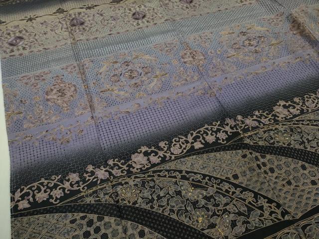 平和屋本店■極上　中国三大刺繍 スワトウ刺繍 汕頭刺繍 訪問着　鳳凰花唐草蝶文　暈し染め　金糸　さが美扱い　逸品　未使用　DZAB0190kh5