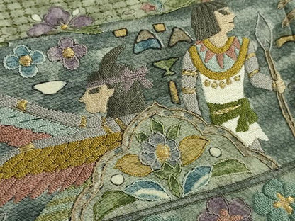 平和屋本店■極上　中国三大刺繍　スワトウ刺繍　汕頭刺繍　訪問着　エジプト壁画文様　金糸　逸品　DZAB0194kh5