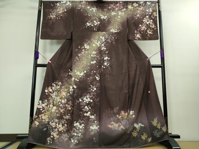 平和屋本店■極上　中国三大刺繍　スワトウ刺繍 汕頭刺繍　相良刺繍　訪問着　作家物　草花文　暈し染め　金糸　逸品　未使用　DZAB0195kh5