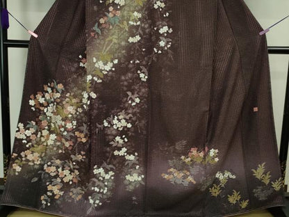 平和屋本店■極上　中国三大刺繍　スワトウ刺繍 汕頭刺繍　相良刺繍　訪問着　作家物　草花文　暈し染め　金糸　逸品　未使用　DZAB0195kh5