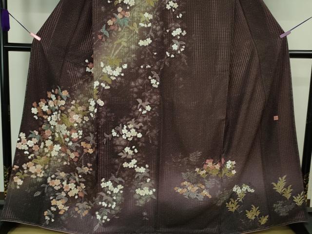 平和屋本店■極上　中国三大刺繍　スワトウ刺繍 汕頭刺繍　相良刺繍　訪問着　作家物　草花文　暈し染め　金糸　逸品　未使用　DZAB0195kh5