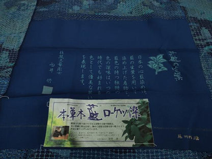 平和屋本店■極上 中国三大刺繍 スワトウ刺繍 蘇州刺繍 訪問着 伝統工藝彫士 向井修 藍ローケツ染 金糸 反端付き 逸品 未使用　DZAB0196kh5
