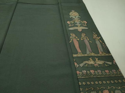 平和屋本店■極上　中国三大刺繍　スワトウ刺繍　汕頭刺繍　相良刺繍　訪問着　エジプト壁画文様　金糸　逸品　未使用　DZAB0197kh5