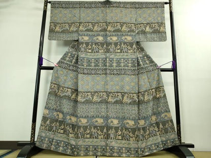 平和屋本店■極上　中国三大刺繍　スワトウ刺繍　汕頭刺繍　訪問着　エジプト壁画文様　逸品　DZAB0199kh5