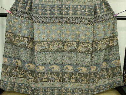平和屋本店■極上　中国三大刺繍　スワトウ刺繍　汕頭刺繍　訪問着　エジプト壁画文様　逸品　DZAB0199kh5