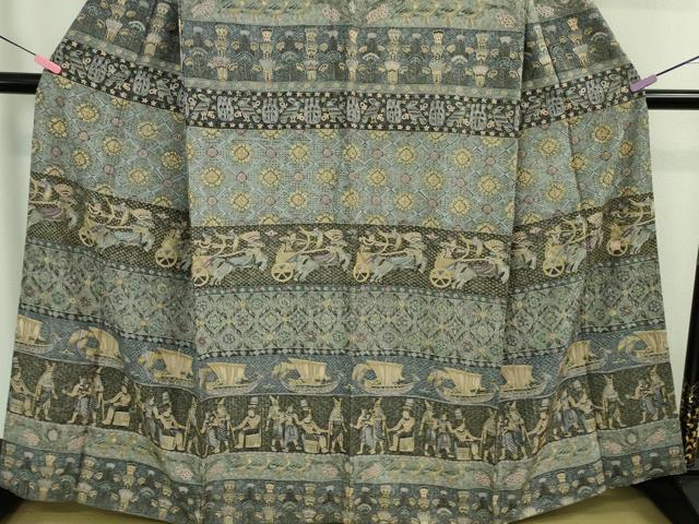 平和屋本店■極上　中国三大刺繍　スワトウ刺繍　汕頭刺繍　訪問着　エジプト壁画文様　逸品　DZAB0199kh5