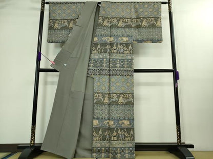 平和屋本店■極上　中国三大刺繍　スワトウ刺繍　汕頭刺繍　訪問着　エジプト壁画文様　逸品　DZAB0199kh5