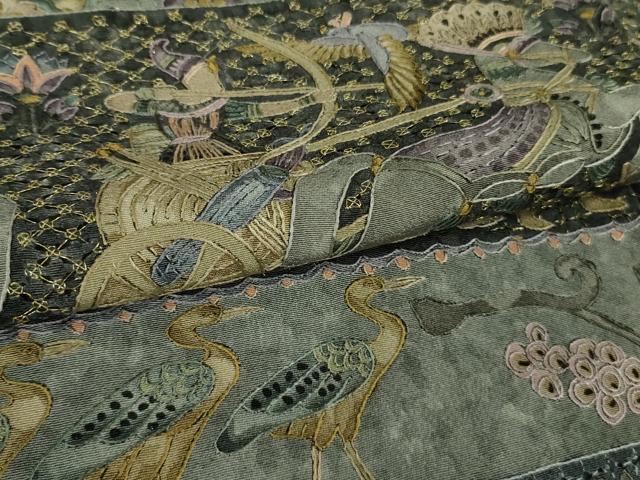 平和屋本店■極上　中国三大刺繍　スワトウ刺繍　汕頭刺繍　訪問着　エジプト壁画文様　逸品　DZAB0199kh5