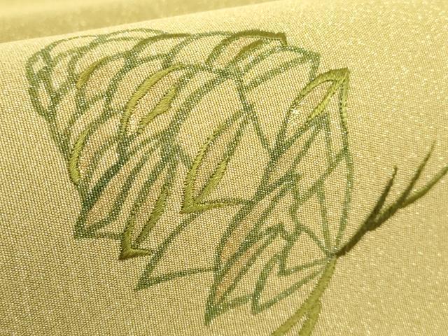 平和屋着物●極上 太鼓柄袋帯 作家物 刺繍 松ぼっくり 金彩 逸品 DZAB0202kh5