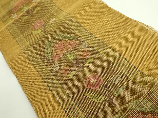 平和屋着物＊極上 夏物 1854年創業 帯屋捨松 八寸名古屋帯 草花文 逸品 DZAB0210kh5
