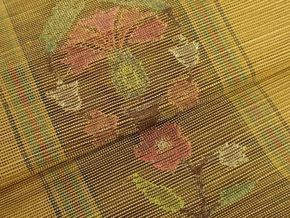 平和屋着物＊極上 夏物 1854年創業 帯屋捨松 八寸名古屋帯 草花文 逸品 DZAB0210kh5