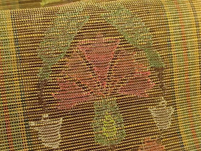 平和屋着物＊極上 夏物 1854年創業 帯屋捨松 八寸名古屋帯 草花文 逸品 DZAB0210kh5