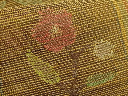平和屋着物＊極上 夏物 1854年創業 帯屋捨松 八寸名古屋帯 草花文 逸品 DZAB0210kh5
