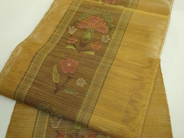 平和屋着物＊極上 夏物 1854年創業 帯屋捨松 八寸名古屋帯 草花文 逸品 DZAB0210kh5