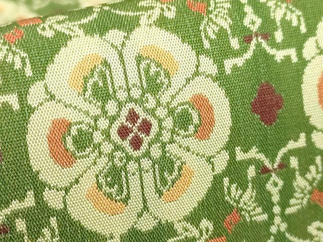 平和屋着物●極上 龍村美術織物 九寸開き名古屋帯 花鳥梅花文錦 逸品 DZAB0212kh5