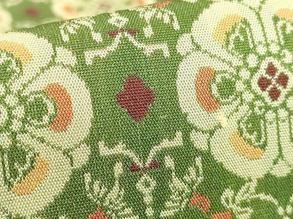 平和屋着物●極上 龍村美術織物 九寸開き名古屋帯 花鳥梅花文錦 逸品 DZAB0212kh5