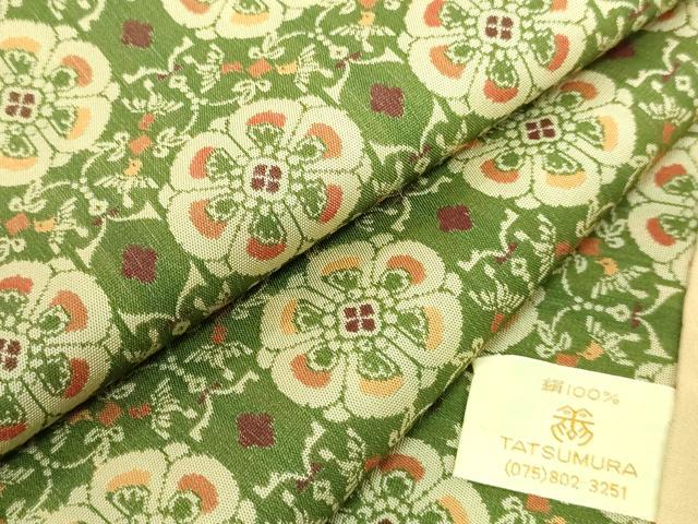 平和屋着物●極上 龍村美術織物 九寸開き名古屋帯 花鳥梅花文錦 逸品 DZAB0212kh5