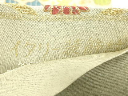 平和屋本店■極上　1854年創業　帯屋捨松　六通柄袋帯　唐織　イタリー装飾紋　金銀糸　逸品　DZAB0238kh5