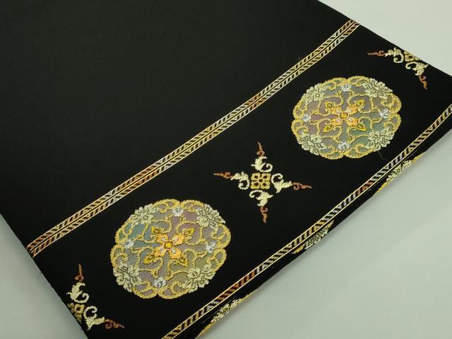 平和屋本店■最高級　龍村平蔵製　六通柄　本袋帯　王朝透彫錦　黒地　金銀糸　逸品　DZAB0239kh5