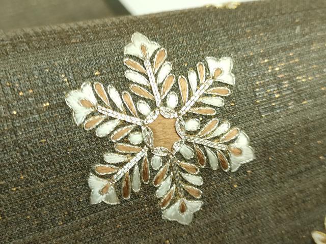 平和屋着物●極上 京都 染の聚楽 高橋泰三 太鼓柄袋帯 駒刺繍 総刺繍 雪華 金銀糸 ゑり善扱い たとう紙付き 逸品 DZAB0245kh5