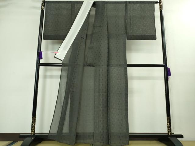平和屋着物＊極上 夏物 夏お召 花織 紗 色無地 藍墨茶色 逸品 DZAB0304kh5