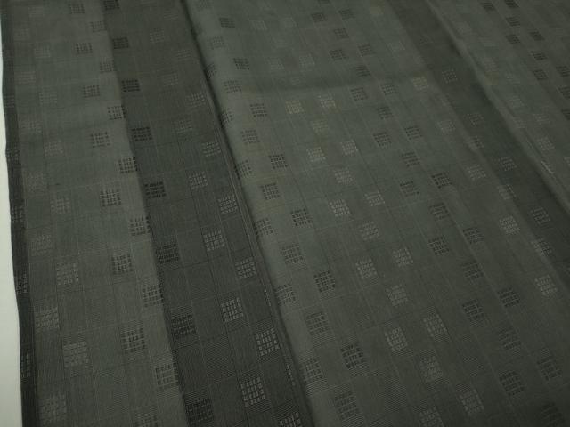 平和屋着物＊極上 夏物 夏お召 花織 紗 色無地 藍墨茶色 逸品 DZAB0304kh5