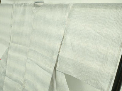平和屋本店＊極上 夏物 本場小千谷ちぢみ 麻 吉新織物謹製 横段文 証紙付き 逸品 DZAB0307kh5