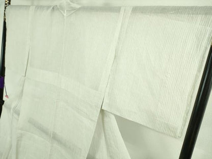平和屋本店＊極上 夏物 本場小千谷ちぢみ 麻 吉新織物謹製 縞 証紙付き 逸品 DZAB0308kh6