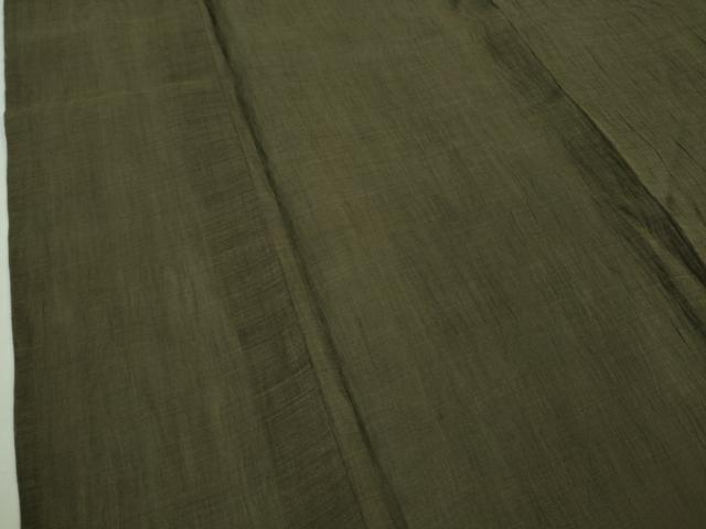 平和屋着物＊極上 夏物 男性 本場小千谷ちぢみ 麻 色無地 千歳茶色 逸品 DZAB0309kh5