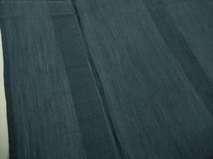 平和屋着物＊極上 夏物 男性 本場小千谷ちぢみ 麻 色無地 留紺色 反端付き 逸品 未使用 DZAB0310kh5