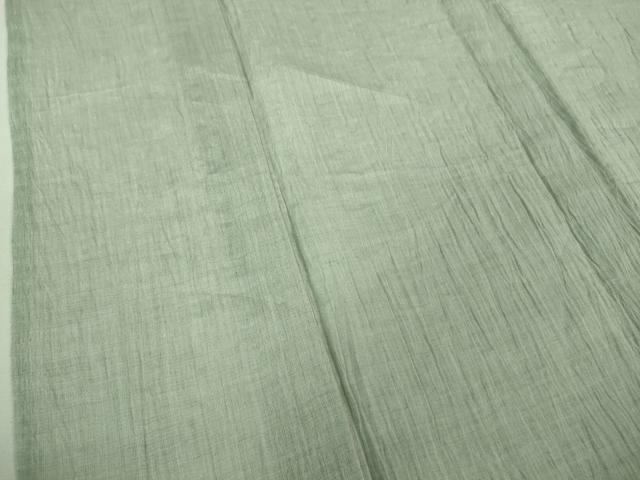 平和屋着物■極上　夏物　本場小千谷ちぢみ　麻　色無地　青磁鼠色　関松織物謹製　証紙付き　逸品　DZAB0311kh5