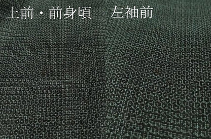 平和屋本店＊極上 夏物 男性 石川県指定無形文化財 能登上布 本麻手織上布 120亀甲 総詰め 藍墨茶色地 逸品 DZAB0312kh5