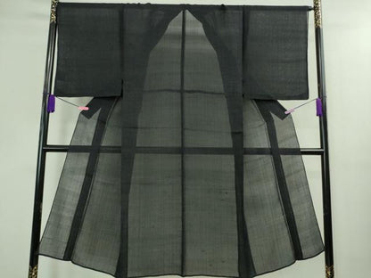 平和屋着物■極上　夏物　男性　紗紬　濃紺地　正絹　逸品　DZAB0313kh5