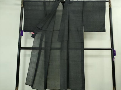 平和屋着物■極上　夏物　男性　紗紬　濃紺地　正絹　逸品　DZAB0313kh5