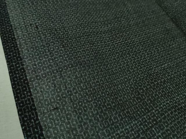 平和屋着物＊極上 夏物 男性 石川県指定無形文化財 能登上布 本麻手織上布 100亀甲 総詰め 濃紺地 逸品 DZAB0315kh5